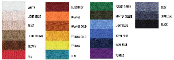 Nylon Dye Mat Color Chart