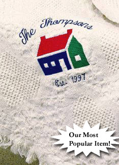 Embroidered Cotton Throw Personalized Gift