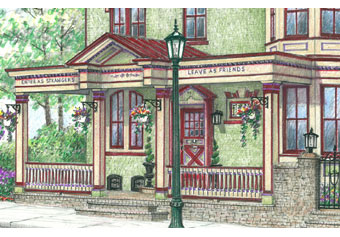 Commercial Building Color Sketch Detail