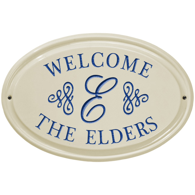 Script Monogram Oval Plaque