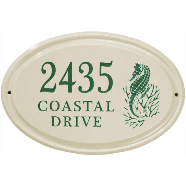 Seahorse Oval Plaque
