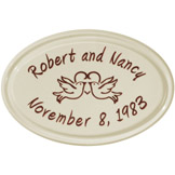 Anniversary Heart Birds Oval Plaque