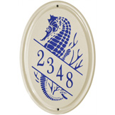 Seahorse Oval Vertical Plaque