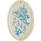 Starfish Oval Vertical Plaque