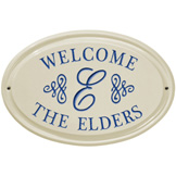 Script Monogram Oval Plaque