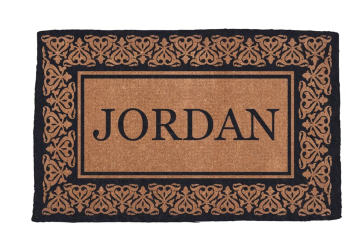 Rolling Scrolls Coir Monogram Doormat