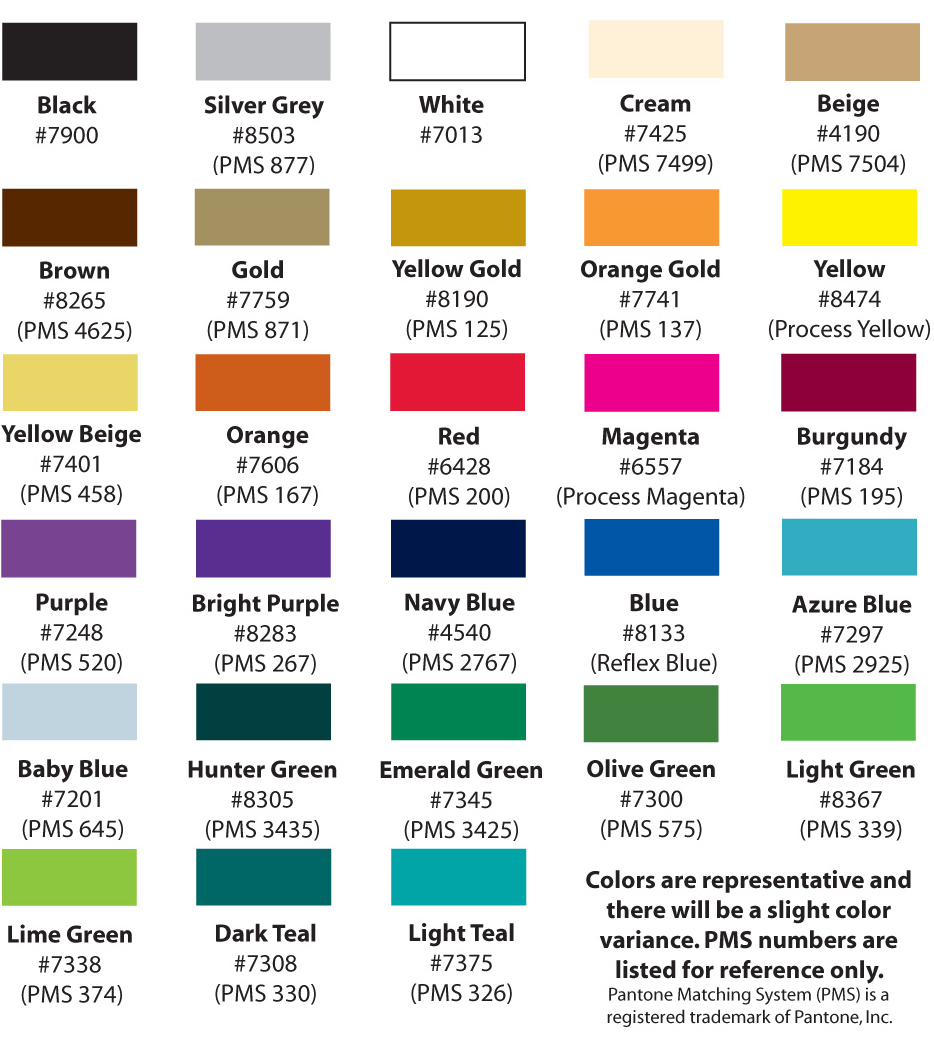 Diamondback Flocking Color Chart